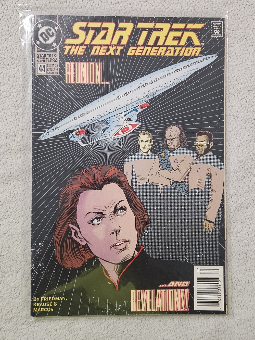 STAR TREK The Next Generation D.C. COMIC 1993 #44 raw Grade 9-9.4